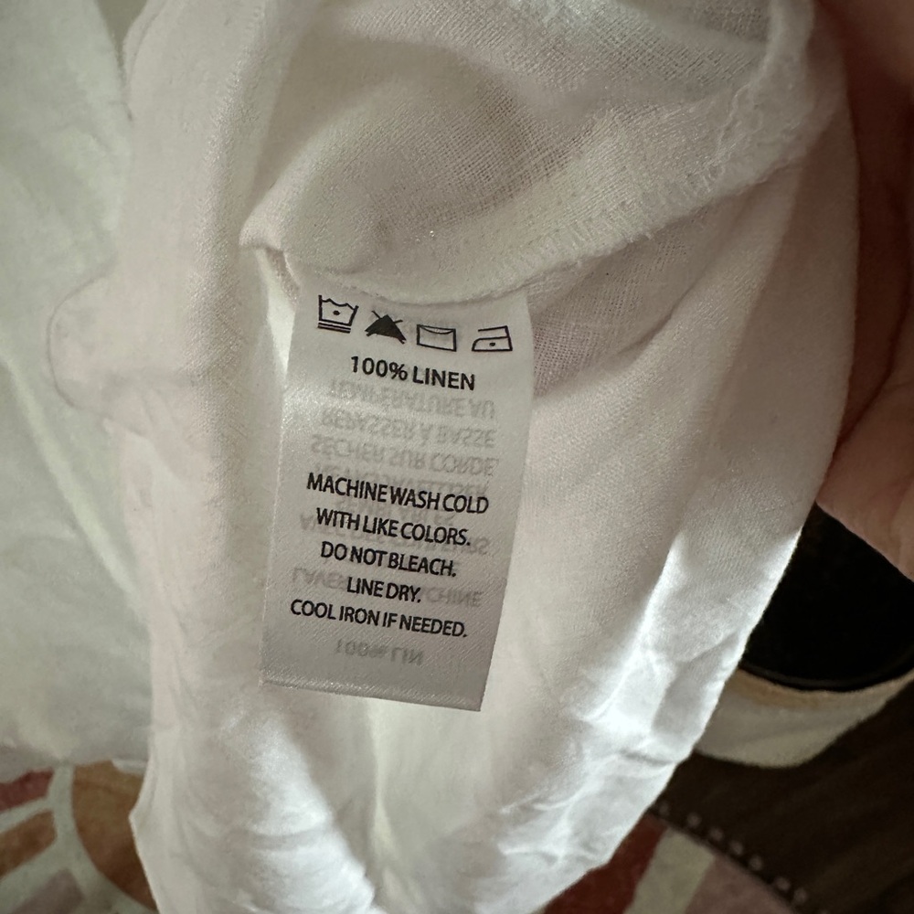 Saks Fifth Avenue linen White Button-Down Shirt Dress - Picture 4 of 8